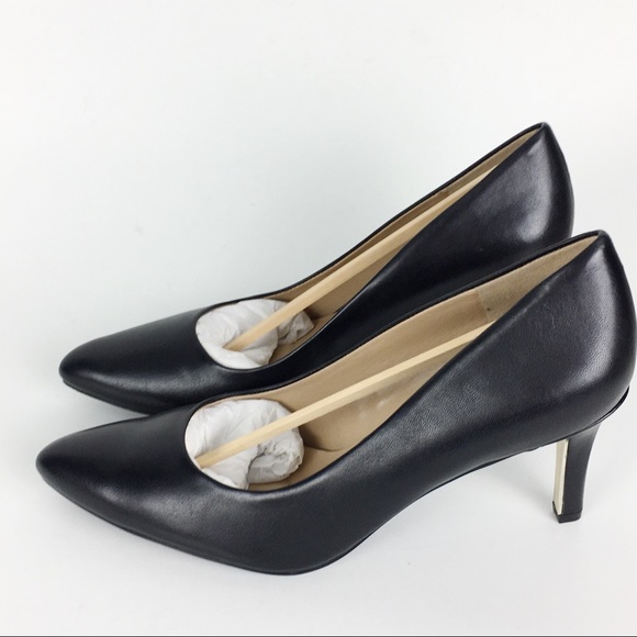 NEW Naturalizer Black Leather Natalie Heels Pump 8 - Picture 5 of 12